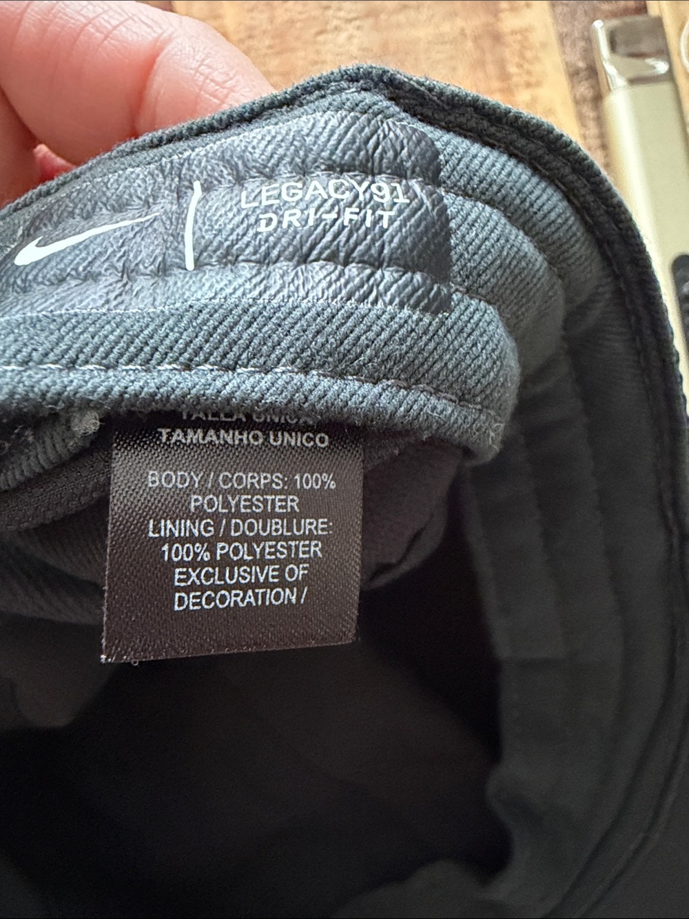 Nike Black Cap with White Swoosh Logo - Picture 4 of 5